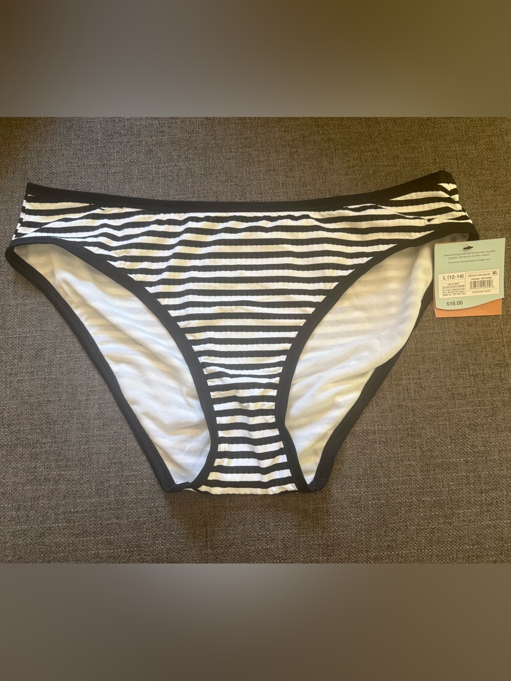 NWT Striped Black and White Bikini Bottom